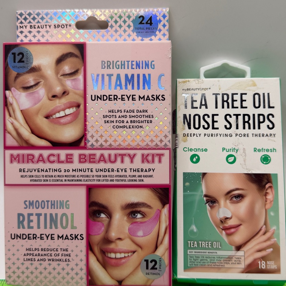 My Beauty Spot OS Miracle Beauty Kit Eye Masks Tea Tree Nose Strips Skincare Set